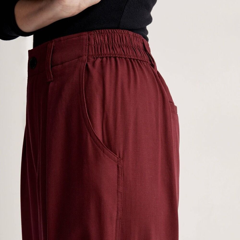 Madewell The Neale Straight-Leg Drapeweave Pant in Cabernet Size 4 - Picture 4 of 6